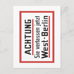 Sie verlassen jetzt West-Berlin, Germany Sign ポストカード