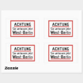 Sie verlassen jetzt West-Berlin, Germany Sign 長方形シール (シート)