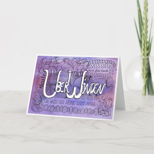 Siebte Regel der Gelassenheit – ÜBERWINDEN Karte サンキューカード (正面)