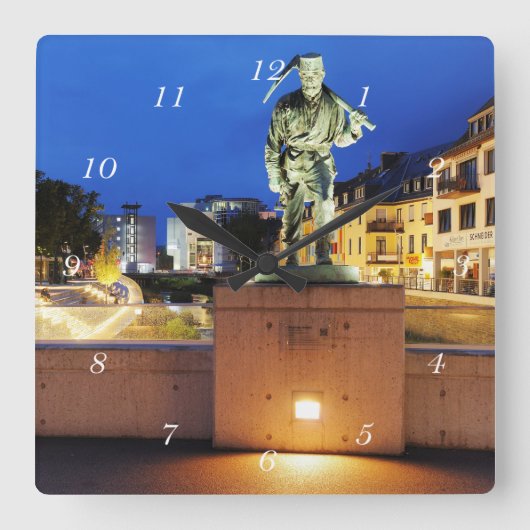 Siegen Bergmann Henner am Siegufer スクエア壁時計 (正面)