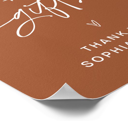 SIENNAカードとギフトのサイン – Terracotta 結婚's ポスター (角)