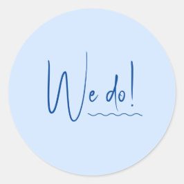 SIENNAブルーモダンデスティネーションエンベロープステッカー ラウンドシール