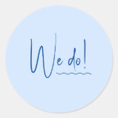 SIENNAブルーモダンデスティネーションエンベロープステッカー ラウンドシール (正面)