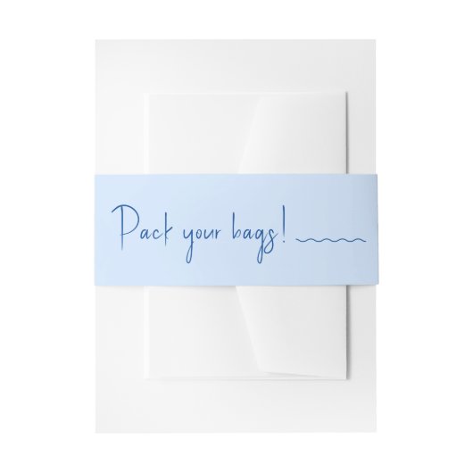 SIENNAライトブルーモダンデスティネーションへそバンド 招待状ベリーバンド (正面例)