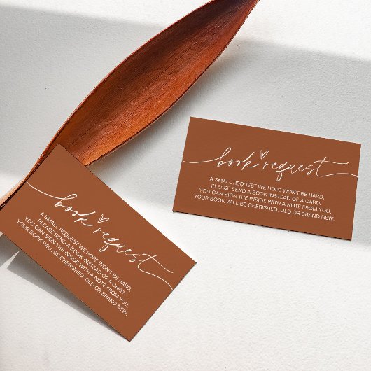 SIENNA赤ちゃんシャワーブックリクエスト挿入テラコッタ エンクロージャーカード