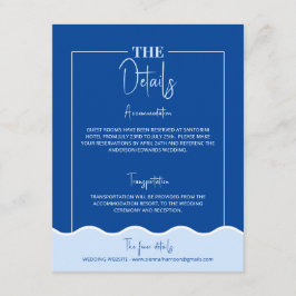 SIENNA青モダンい宛先詳細カード エンクロージャーカード