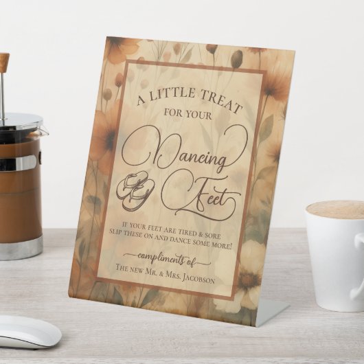 Sienna Boho Floral Dancing Feet Flip Flop Wedding 台座サイン (インサイチュ)