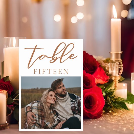 Sienna Brownスクリプトカップル写真サマー結婚ズ テーブルナンバー