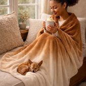 Sienna Cocoa Fade Fleece Blanket フリースブランケット