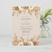 Sienna Earthy Botanical Wedding 招待状 (スタンド正面)
