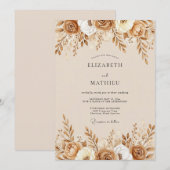 Sienna Earthy Botanical Wedding 招待状 (正面/裏面)