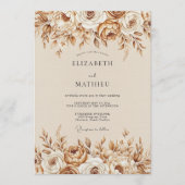 Sienna Ethereal Flourish Wedding 招待状 (正面)