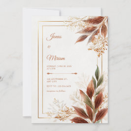 Sienna Leaf Sage Botanical Wedding 招待状