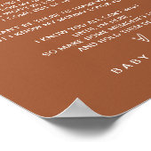 SIENNA Message From The Bump Sign - Terracotta ポスター (角)