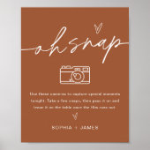 SIENNA Oh Snap使い捨てカメラ結婚のサイン ポスター (正面)