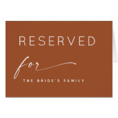 Sienna Reserved Wedding Sign. Warm Terracotta Fall (正面横)