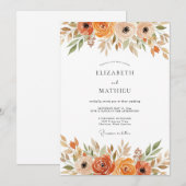 Sienna Rustic Botanical Autumn Wedding 招待状 (正面/裏面)