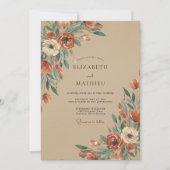 Sienna Rustic Floral Wedding 招待状 (正面)
