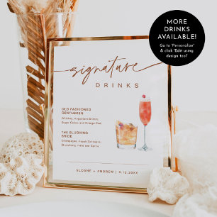 SIENNA Signature Drinks結婚's Sign 8x10 ポスター