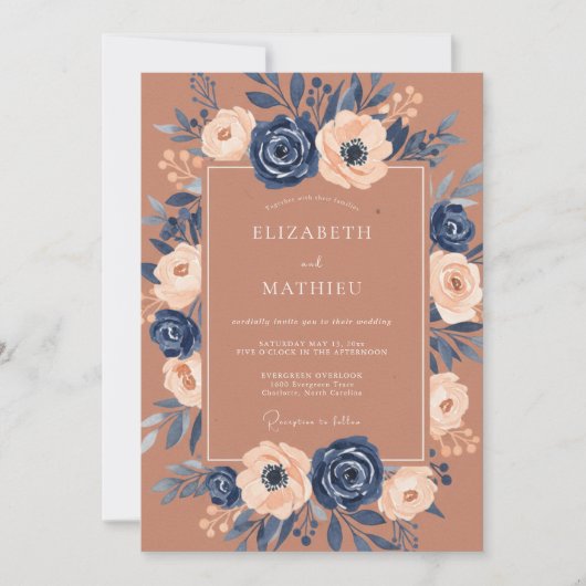 Sienna Stately Harvest Wedding 招待状 (正面)