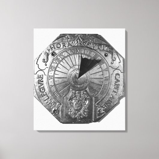 Sierk Castle 1756からポータブルサンダイヤル キャンバスプリント (正面)