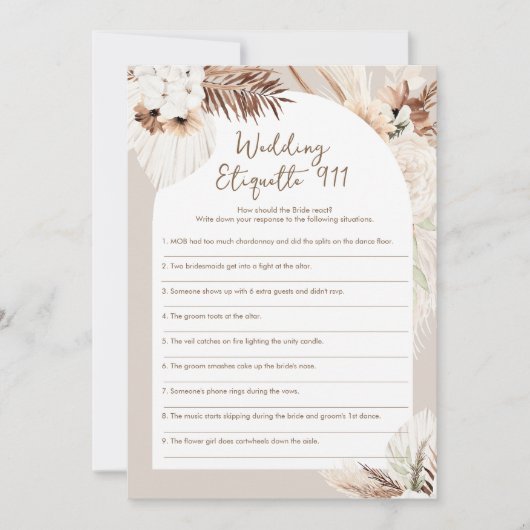 SIERRAの結婚エチケット911ブライダルシャワーゲーム 招待状 (正面)