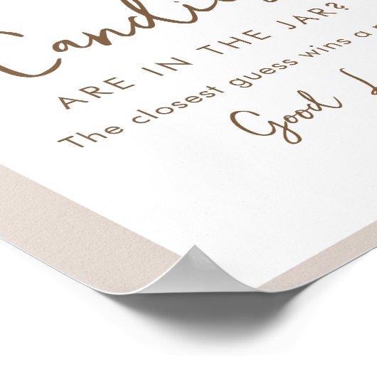 SIERRA ジャーに入ったキャンディー数 赤ちゃんのお祝いゲーム ポスター (角)