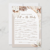 SIERRA ブライダルシャワー リブス、穴埋めゲーム 招待状 (正面)