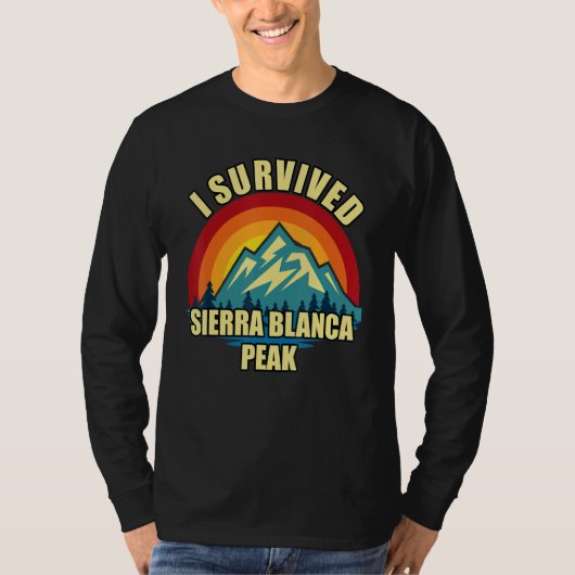 Sierra Blanca Peak Hiking Mountian Climbing Tシャツ (正面)