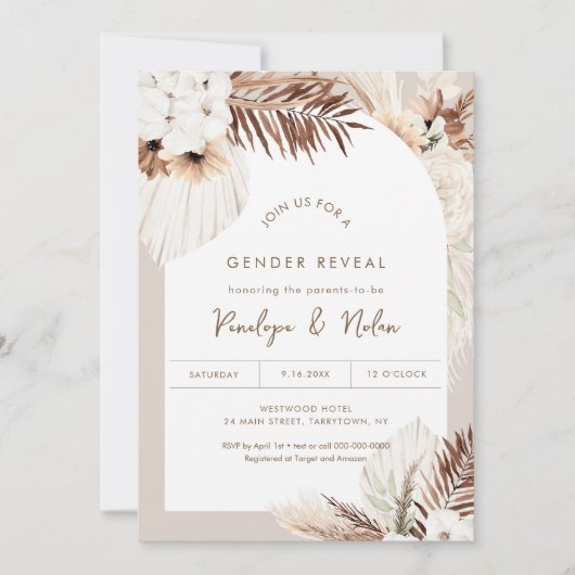 SIERRA Bohemian乾燥した葉の性別が明らかになる 招待状 (正面)