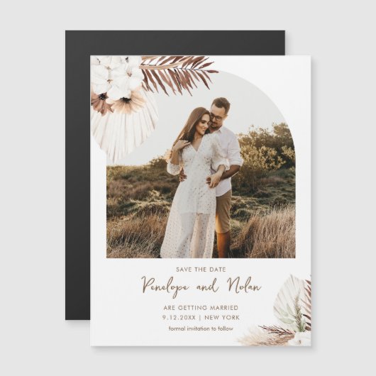 SIERRA Bohemian Arch Photo Save The Date Magnet (正面/裏面)