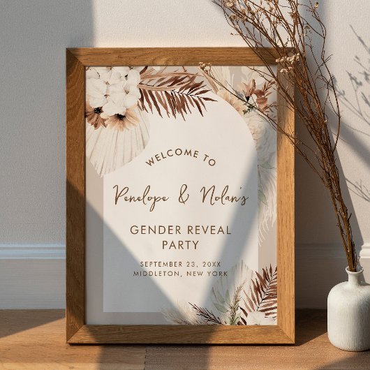 SIERRA Bohemian Gender Reveal Welcome Sign Poster ポスター