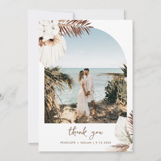 SIERRA Bohoの結婚写真サンキューカード 招待状 (正面)