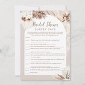 SIERRA Bohoブライダルシャワー調査によるとゲームカード 招待状 (正面)