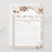 SIERRA Boho名前そのベビーチューンベビーシャワーゲーム 招待状 (正面)