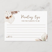 SIERRA Boho子育てのヒント赤ちゃんシャワーアドバイスカード エンクロージャーカード (正面)