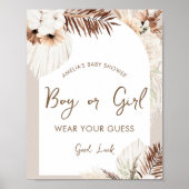 SIERRA Boho男の子または女の子のジェンダーゲームのサイン ポスター (正面)