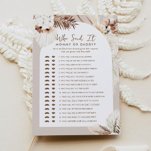 SIERRA Boho誰が言ったのママのパパベビーゲームカード 招待状