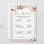 SIERRA Boho Name That Cakeブライダルシャワーゲームカード 招待状 (正面)