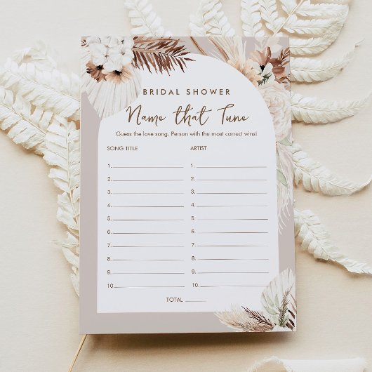 SIERRA Boho Name That Tuneブライダルシャワー・ゲーム 招待状