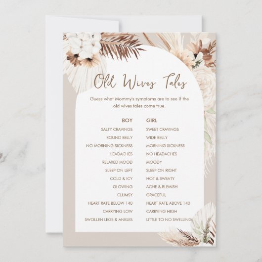 SIERRA Boho Old Wires Tales赤ちゃんシャワーゲームカード 招待状 (正面)