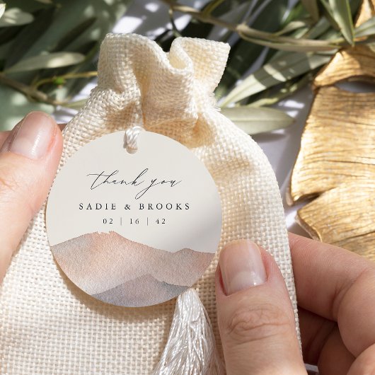 Sierra Dusk | 荒野の山の結婚式のお礼 フェイバータグ