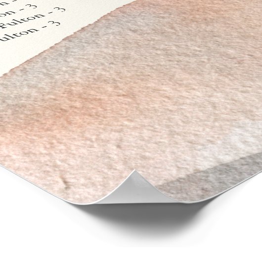 Sierra Dusk | Alphabetical Wedding Seating Chart ポスター (角)