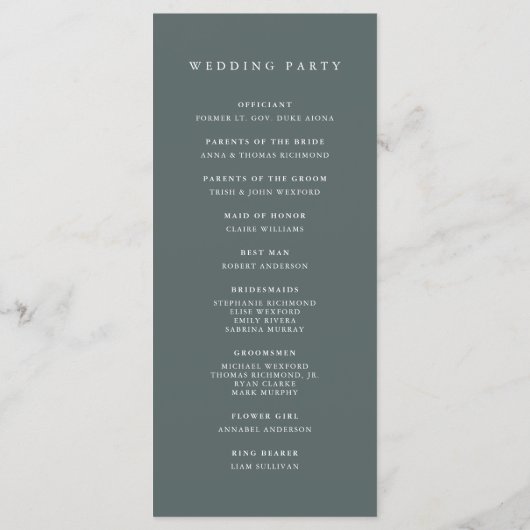 Sierra Dusk | Desert Mountain Sunset Wedding プログラム (裏面)