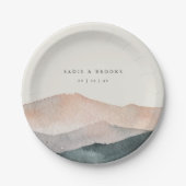 Sierra Dusk | Desert Mountain Sunset Wedding ペーパープレート (正面)