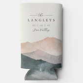 Sierra Dusk | Desert Mountain Sunset Wedding Favor スリム缶クーラー (裏面)