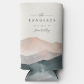 Sierra Dusk | Desert Mountain Sunset Wedding Favor スリム缶クーラー (正面)