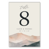 Sierra Dusk | Desert Mountain Wedding 3.5x5" テーブルナンバー (正面)