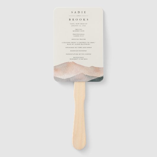 Sierra Dusk | Desert Mountain Wedding Program ハンドファン (正面)