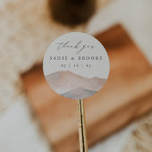 Sierra Dusk | Desert Mountain Wedding Thank You ラウンドシール